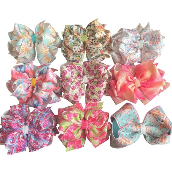 N/a Other - Spring Double Stack Bow Bundle Lot Floral Alligator and French Clip Matilda Jane